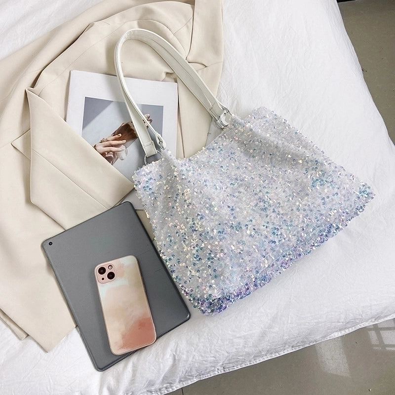Women's Large Pu Leather Multicolor Elegant Square Zipper Shoulder Bag