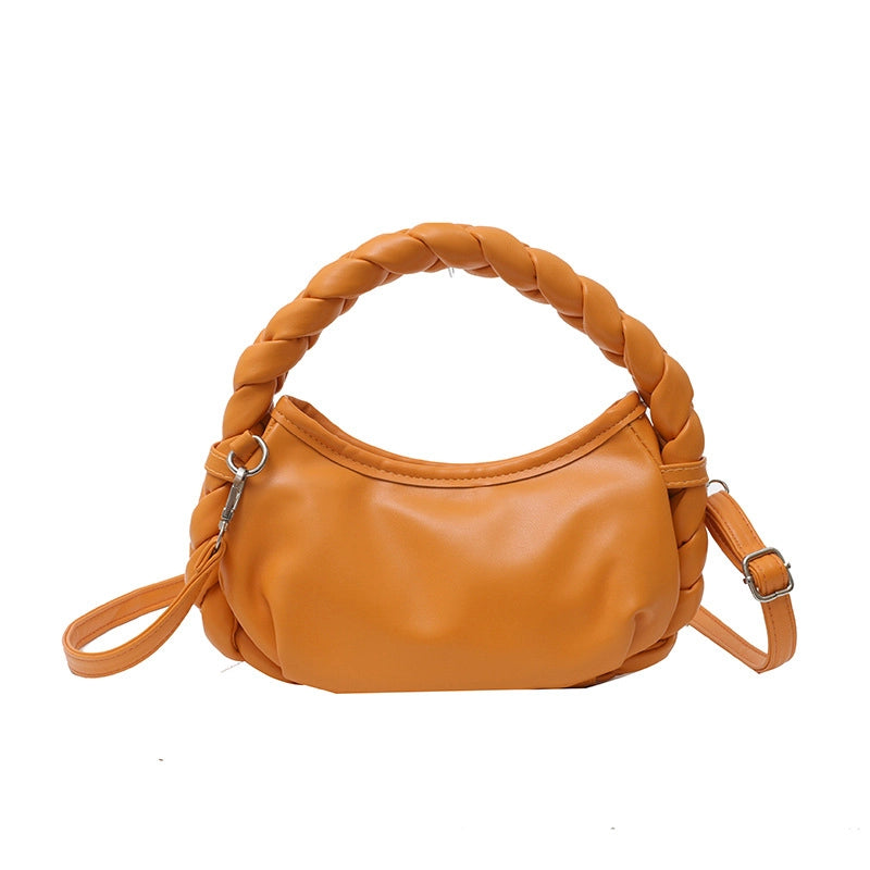 Women's Medium Pu Leather Solid Color Streetwear Dumpling Shape Zipper Crossbody Bag