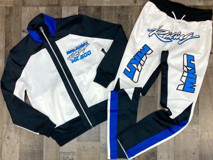 Fashion stand-up collar letter printed sports suit