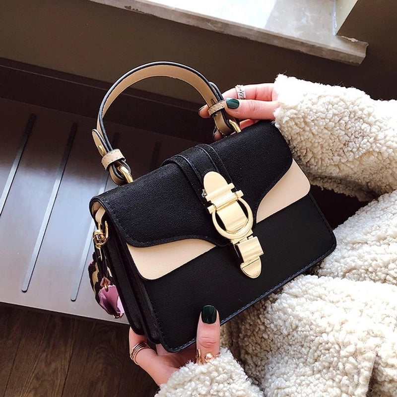 Women's Small Pu Leather Vintage Style Square Bag