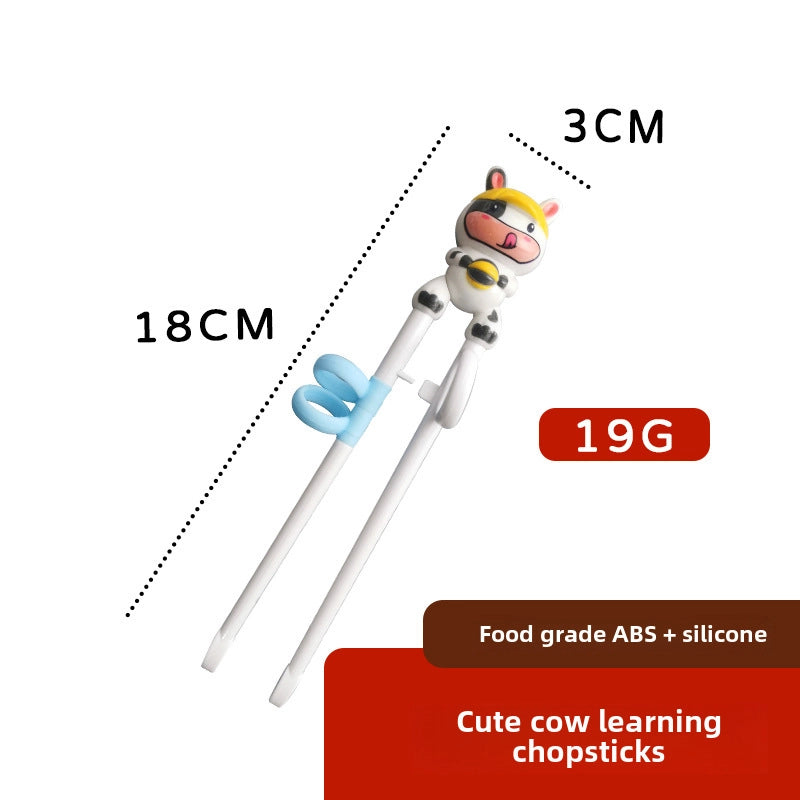 Portable Feeding Children's Tableware Set Cartoon Learning Chopsticks Training Chopsticks 304 Stainless Steel Spoon Fork