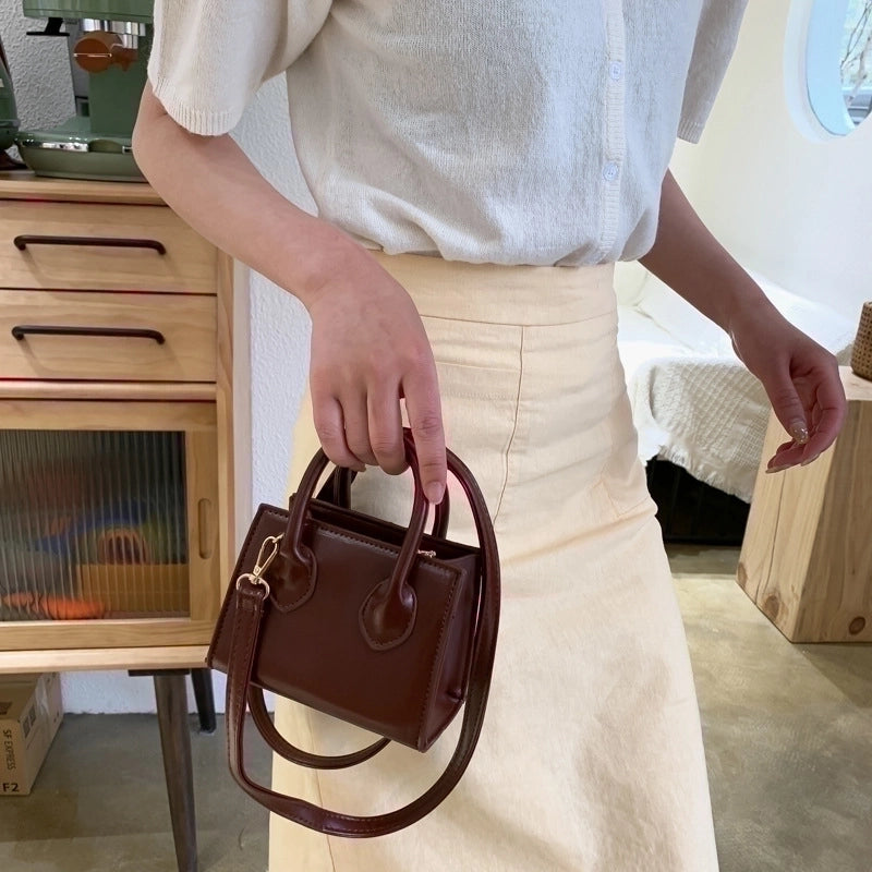 Retro Solid Color Messenger Square Bag