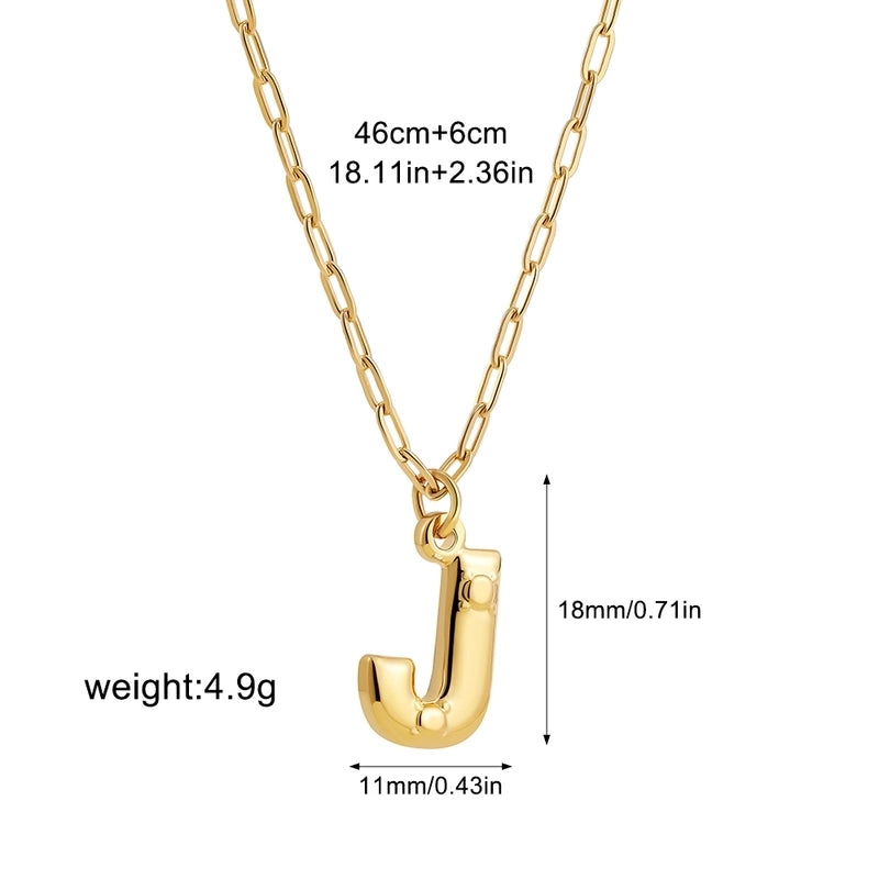 Preppy Style Solid Color Shiny Letter 304 Stainless Steel Pendant Necklace