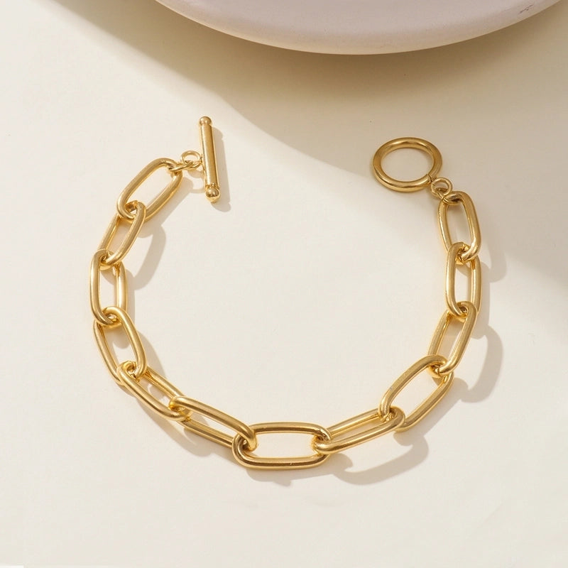 Minimalist Geometric 316L Stainless Steel  18K Gold Plated Bracelets In Bulk