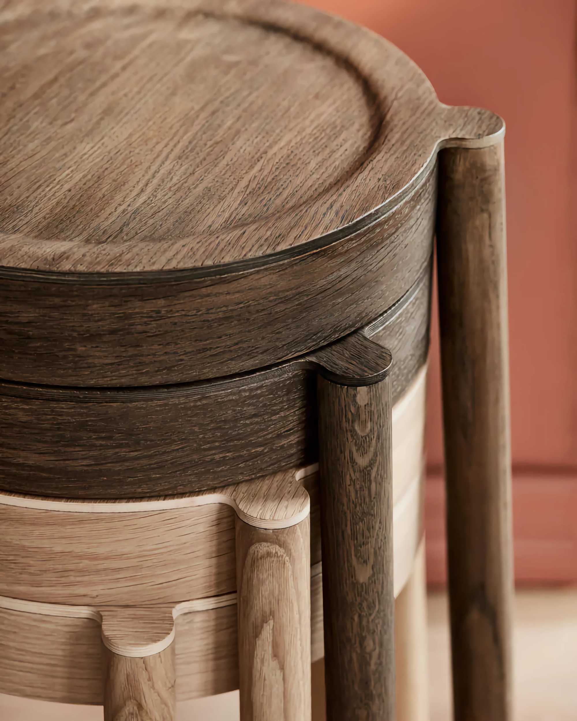 Northern Stacking Pal stool. Light Oak