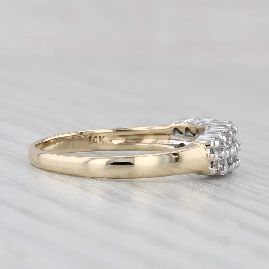 0.40ctw Diamond 2-Row Tiered Ring 14k Gold Size 7 Stackable Anniversary