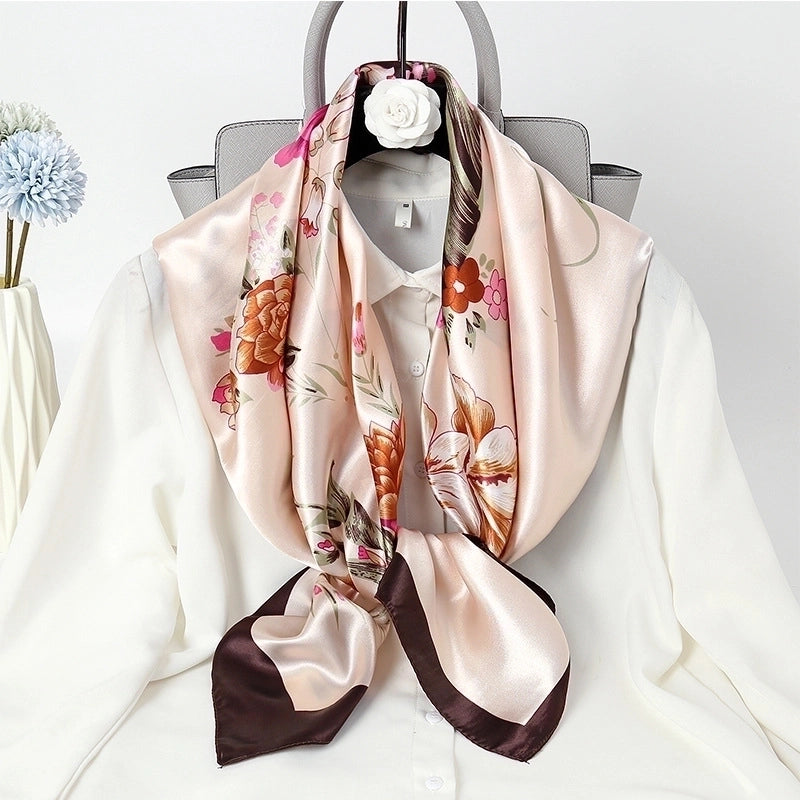 Women's Fashion Flower Chiffon Printing Silk Scarves