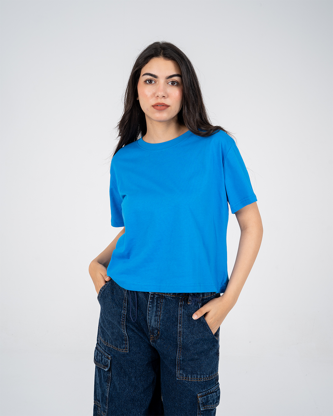 Women Half-Sleeves Plain T-Shirt