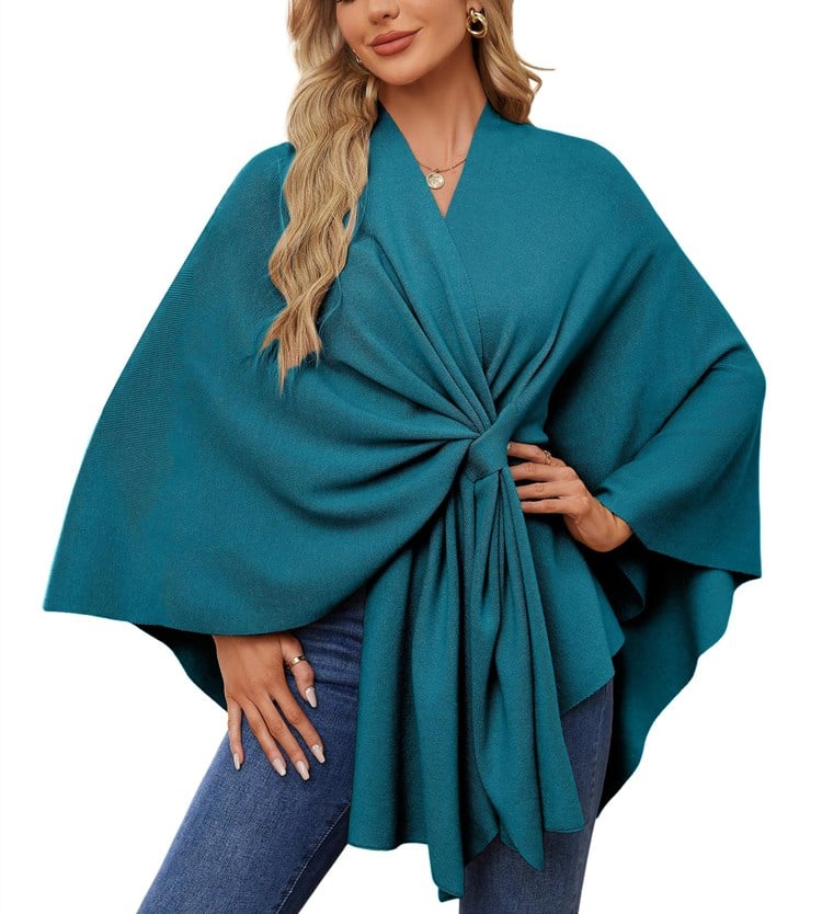 🎁 49% OFF-Elegant Shawl Wraps Soft Open Front Poncho Sweater