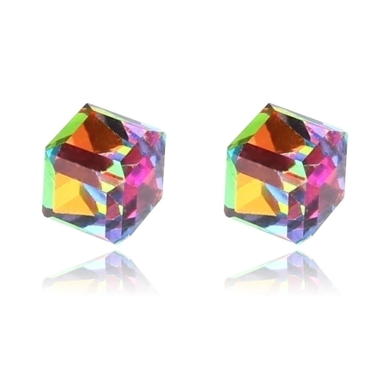 1 Pair Minimalist Geometric Artificial Crystal Magnet Stud Earrings