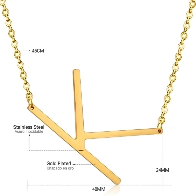 Stainless Steel Fashion Plating Letter Necklace