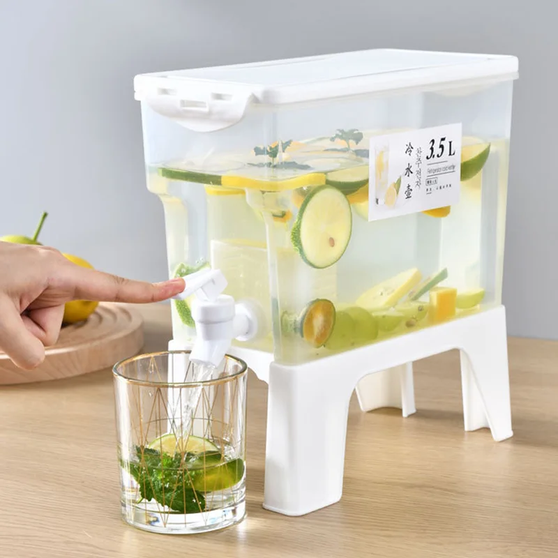 3.5L COLD KETTLE REFRIGERATOR WITH FAUCET HOUSEHOLD LEMONADE DRINKWARE WATER CONTAINER