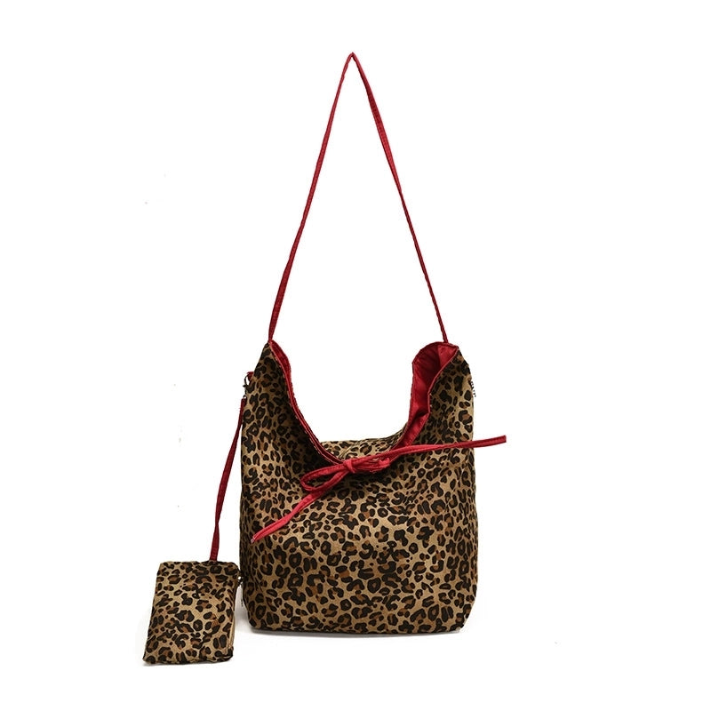 Women's Nylon Leopard Vintage Style Classic Style Square String Bag Sets Crossbody Bag