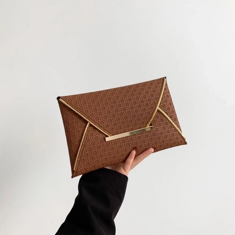 Women's Pu Leather Solid Color Classic Style Square Flip Cover Clutch Bag