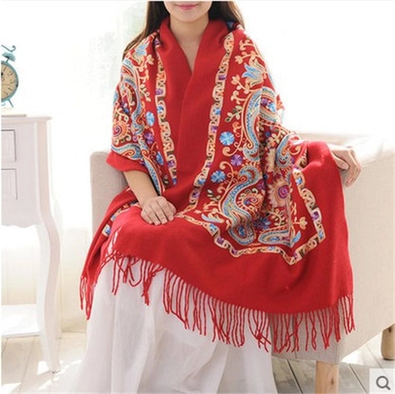 Women's Elegant Printing Imitation Cashmere Shawl