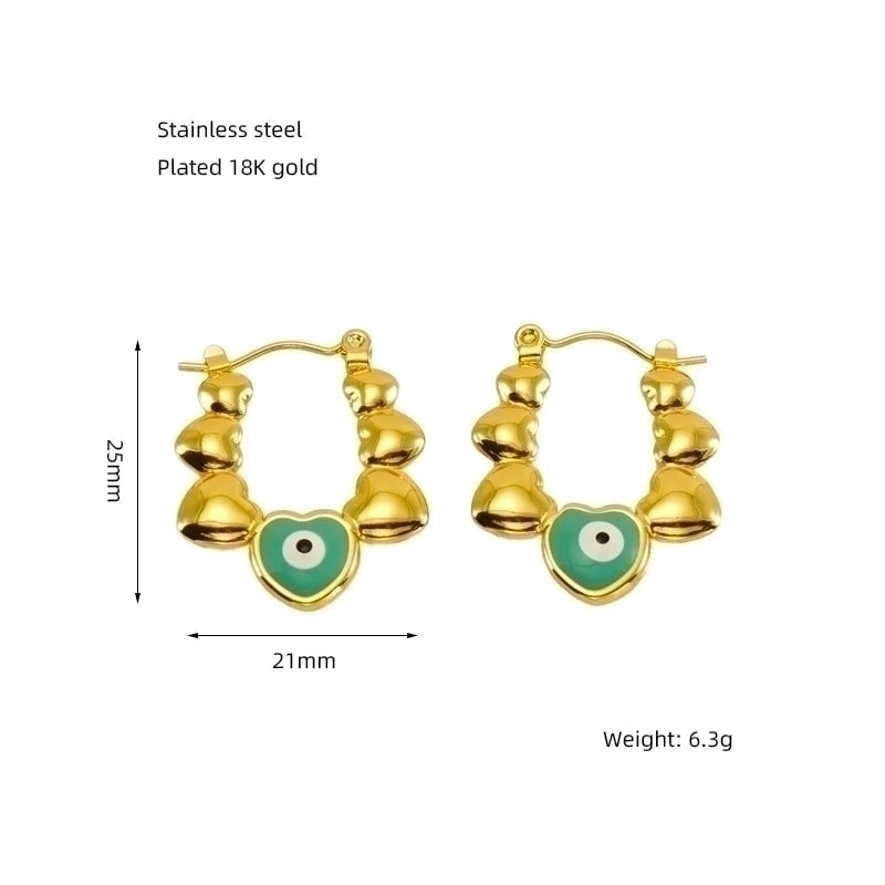 1 Pair Elegant Solid Color Plating Stainless Steel Titanium Steel 18K Gold Plated Earrings