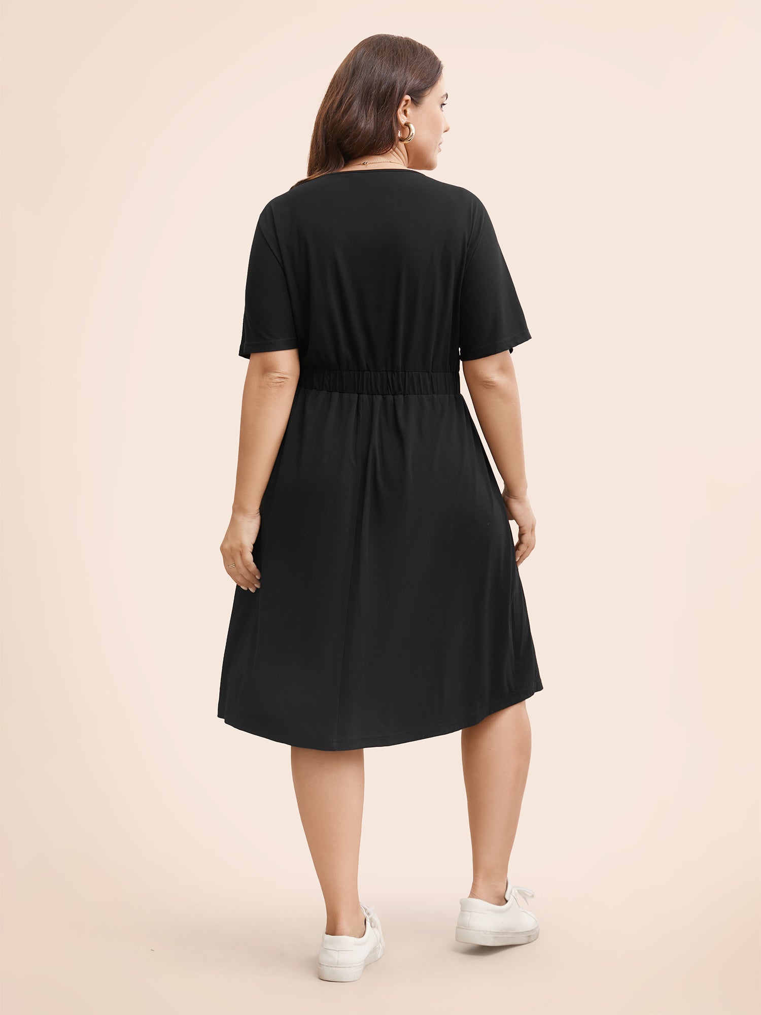 Supersoft Essentials Contrast Button Detail Shirred Pocket Dress