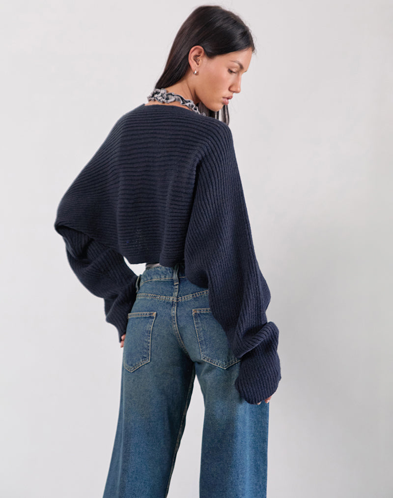 Nuria Shrug in Navy