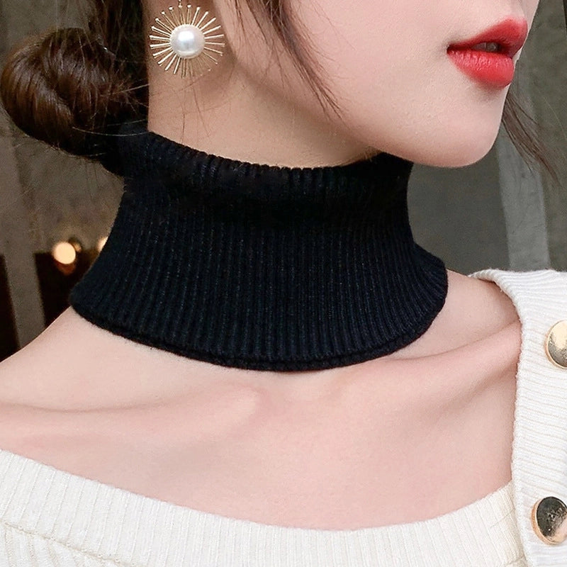 Cashmere Neck Sleeve Women's Knitted Elastic High Neck Cervical Warm Shading Neck High Neck Fake Collar Hair Band Headband Scarf