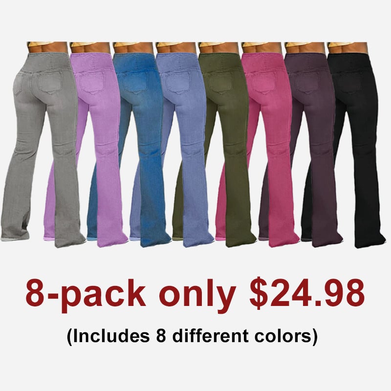 🔥Promotion-Wash Wrap Mid Rise Stretchy Flare Jeans