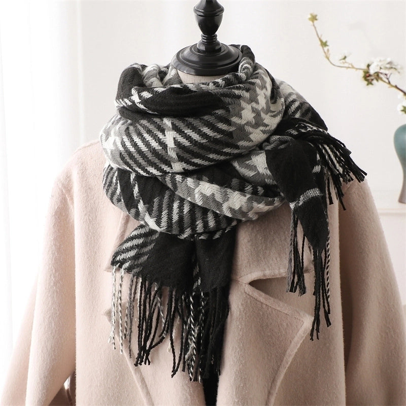 Unisex Business Basic Minimalist Tassel Imitation Cashmere Polyester Scarf