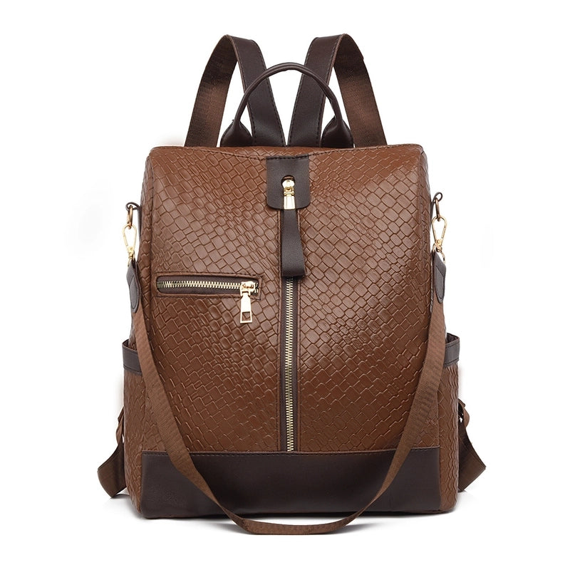 Waterproof Anti-theft Solid Color Travel Street Women's Backpack