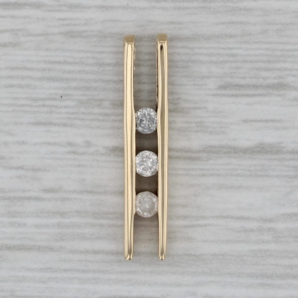 0.12ctw 3-stone Diamond Pendant 10k Yellow Gold