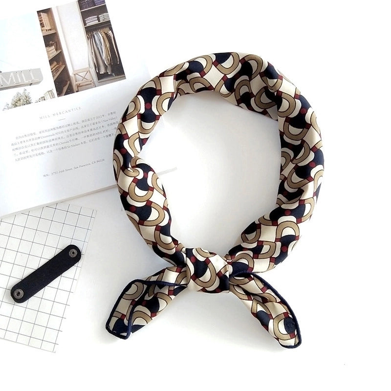 Unisex Sweet Stripe Silk Scarf