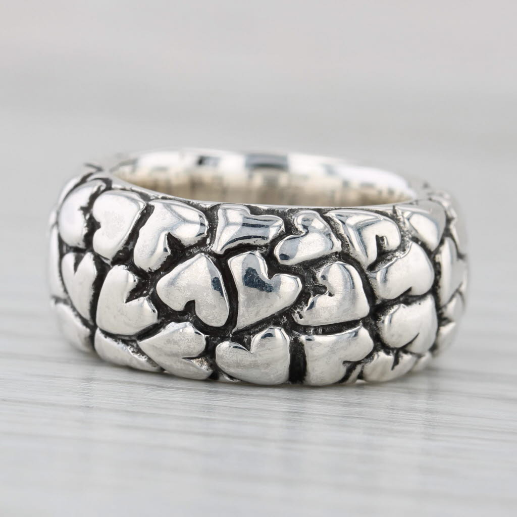 Pandora Lotsa Love Sterling Silver Ring Size 5.25 Band Statement Retired
