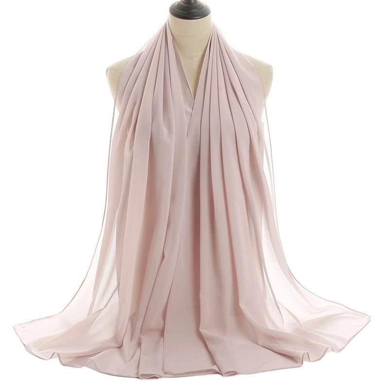 Women's Minimalist Solid Color Chiffon Cotton Linen Scarves