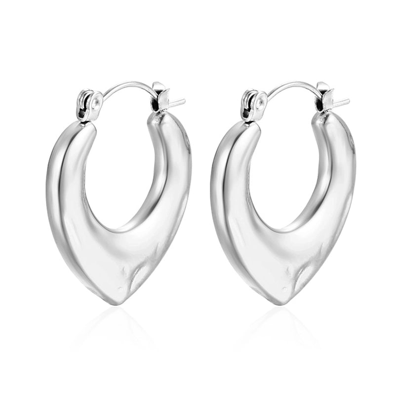 1 Pair Minimalist Classic Style Solid Color Plating 201 Stainless Steel 18K Gold Plated Earrings