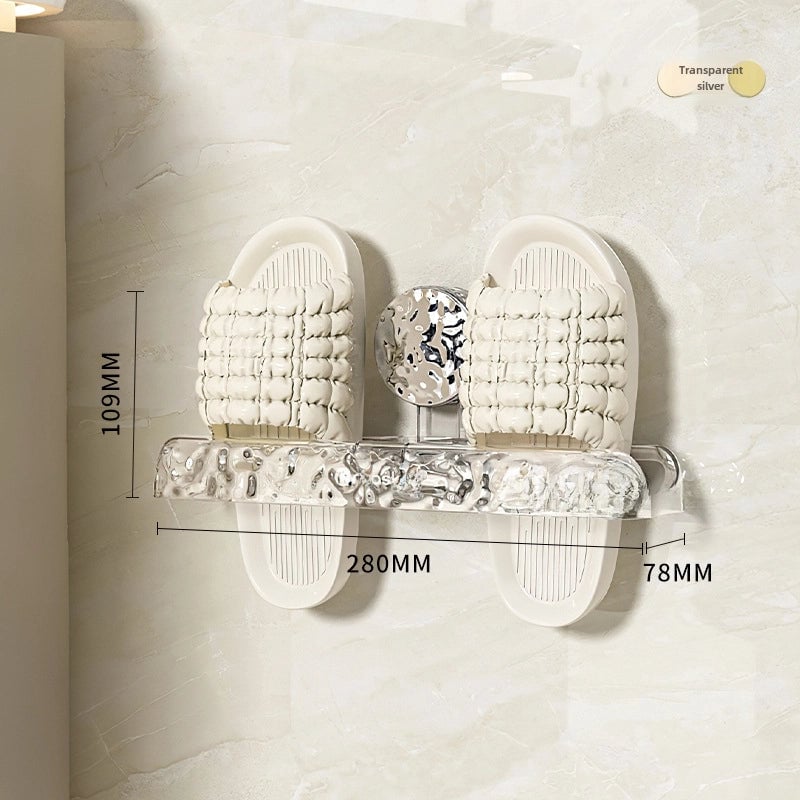 Glacier Pattern Bathroom Sucker Slipper Rack Toilet Non-perforated Wall-mounted Shoes Storage Rack Rack For Toilet
