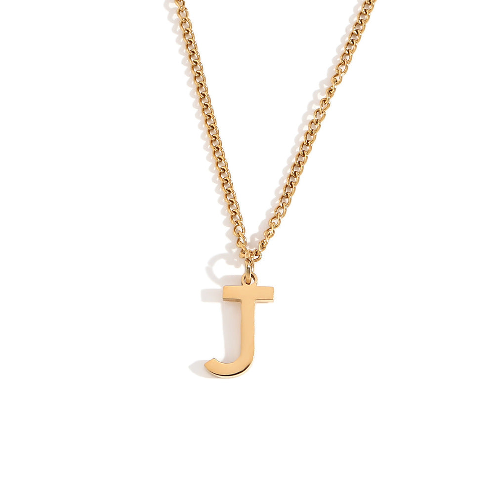 Fashion Letter Number Geometric Text Stainless Steel 18K Gold Plated Necklaces