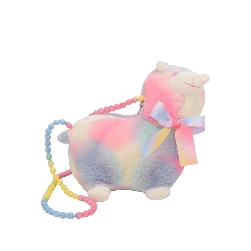 Women's Small All Seasons Plush Animal Cute Square Zipper Shoulder Bag