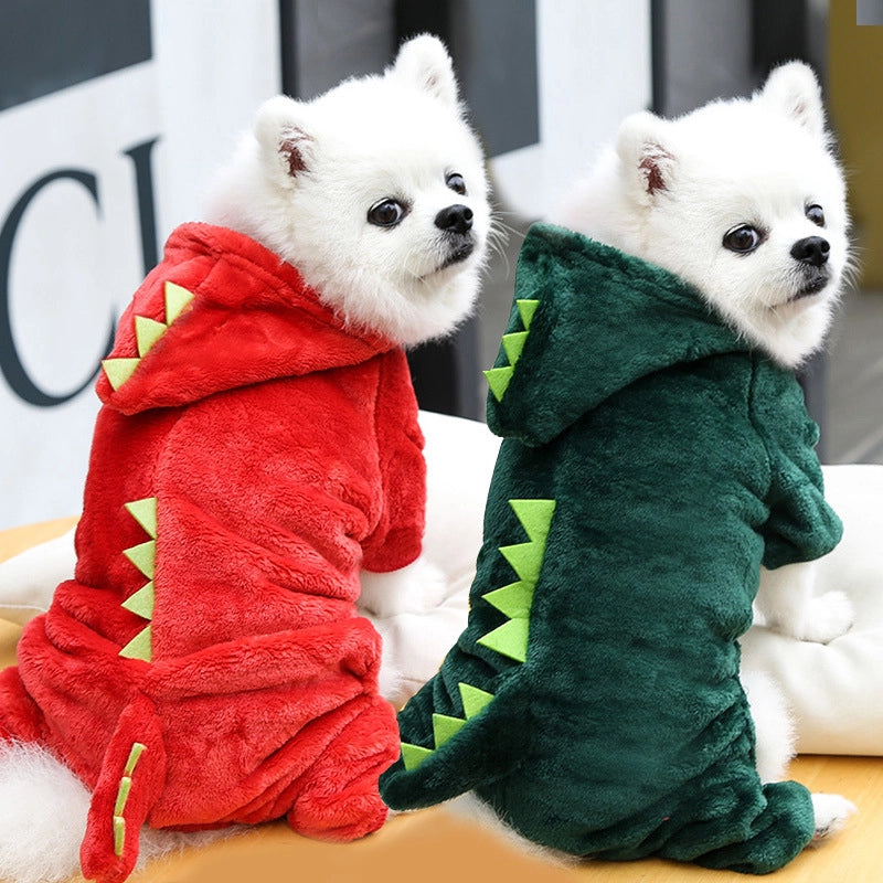 Autumn And Winter Warm Four-legged Small And Medium-sized Dog Dog Cat Dinosaur Turned Pet Clothes Manufacturers