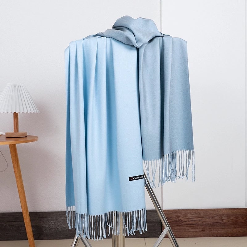 Double-sided Scarf Women's Winter Tassel Cashmere Scarf Autumn And Winter Version New Wool Men's Scarf