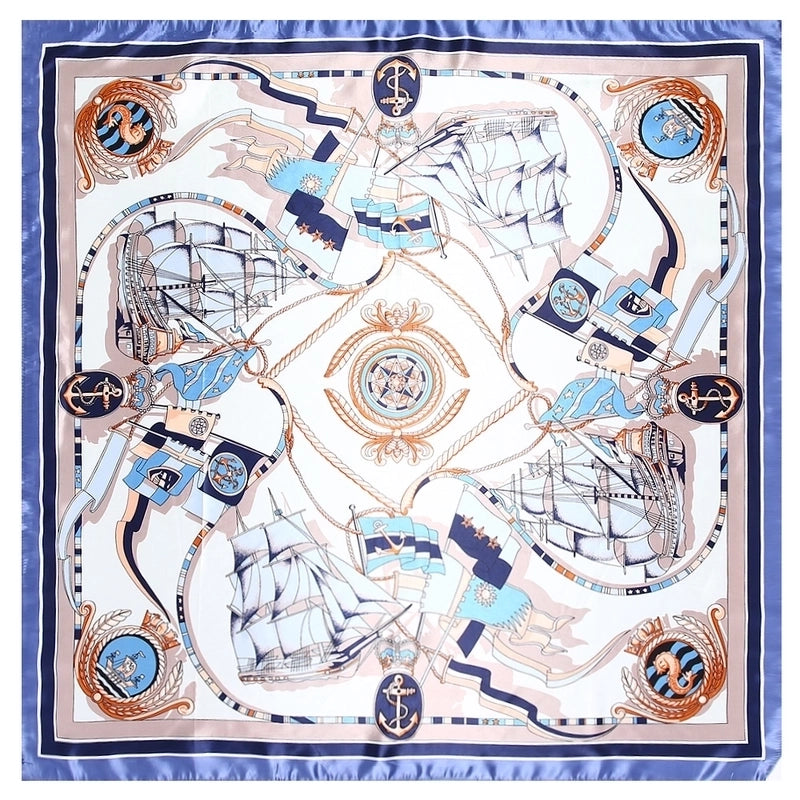 Women's Elegant Sweet Ship Satin Silk Scarf