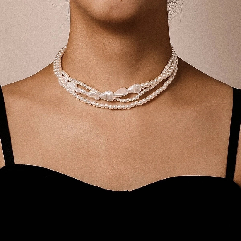 Fashion Round Artificial Pearl Women's Necklace 1 Piece