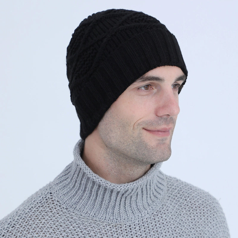 Unisex Basic Solid Color Argyle Eaveless Wool Cap