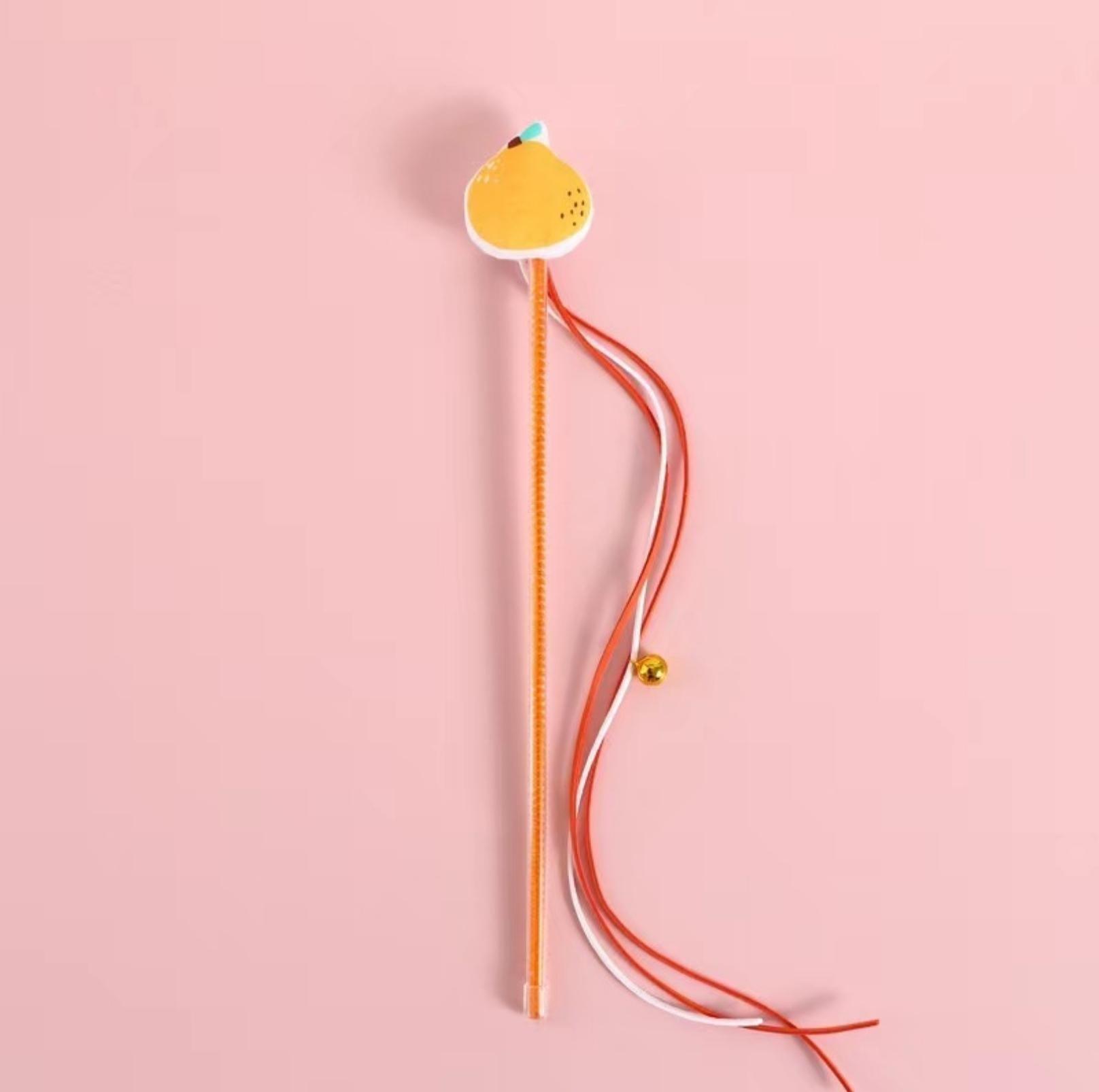 Cute Cartoon Fruit Fabric Cat Stick with Long Tassels |  Cat Toys