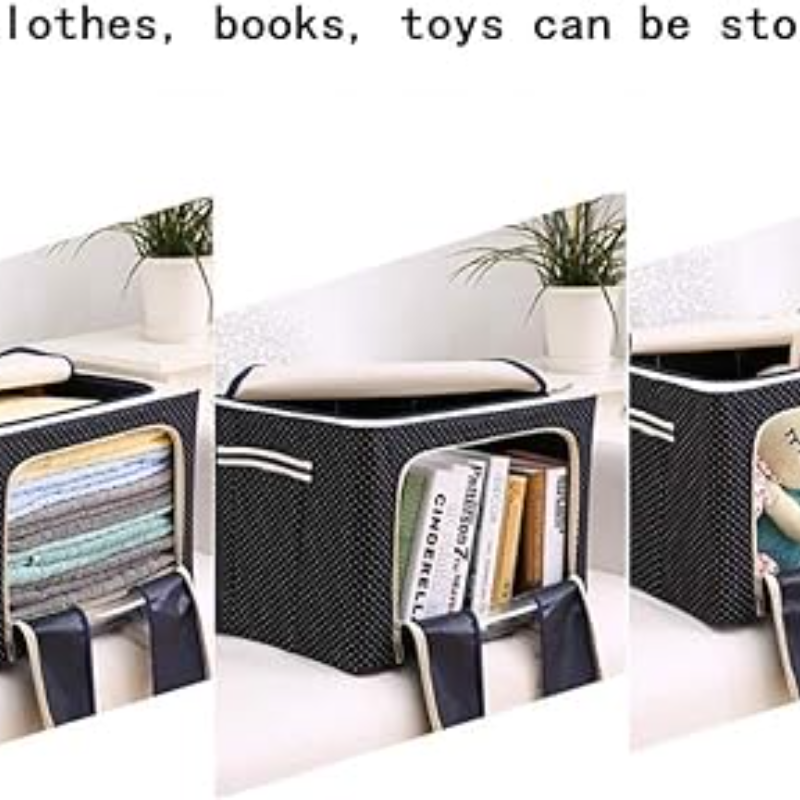 Fabric Foldable Storage Rack . Foldable Steel Frame Clothes Storage Box