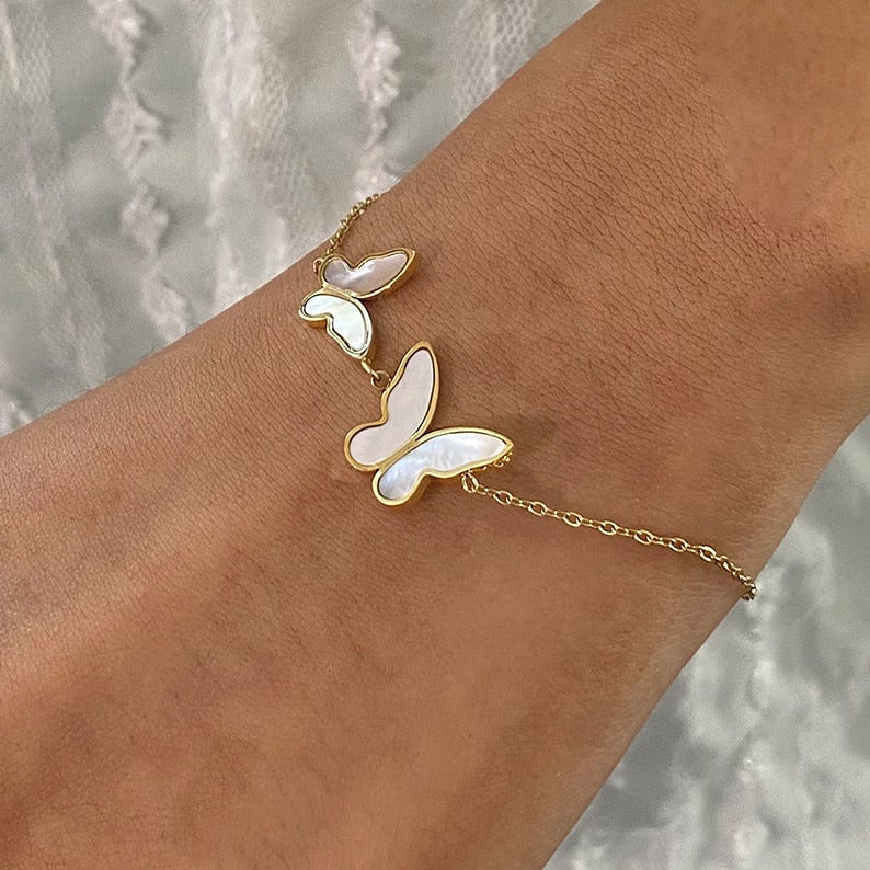 Stainless Steel Shell Butterfly Bracelet Bracelet Female Titanium Steel Bracelet