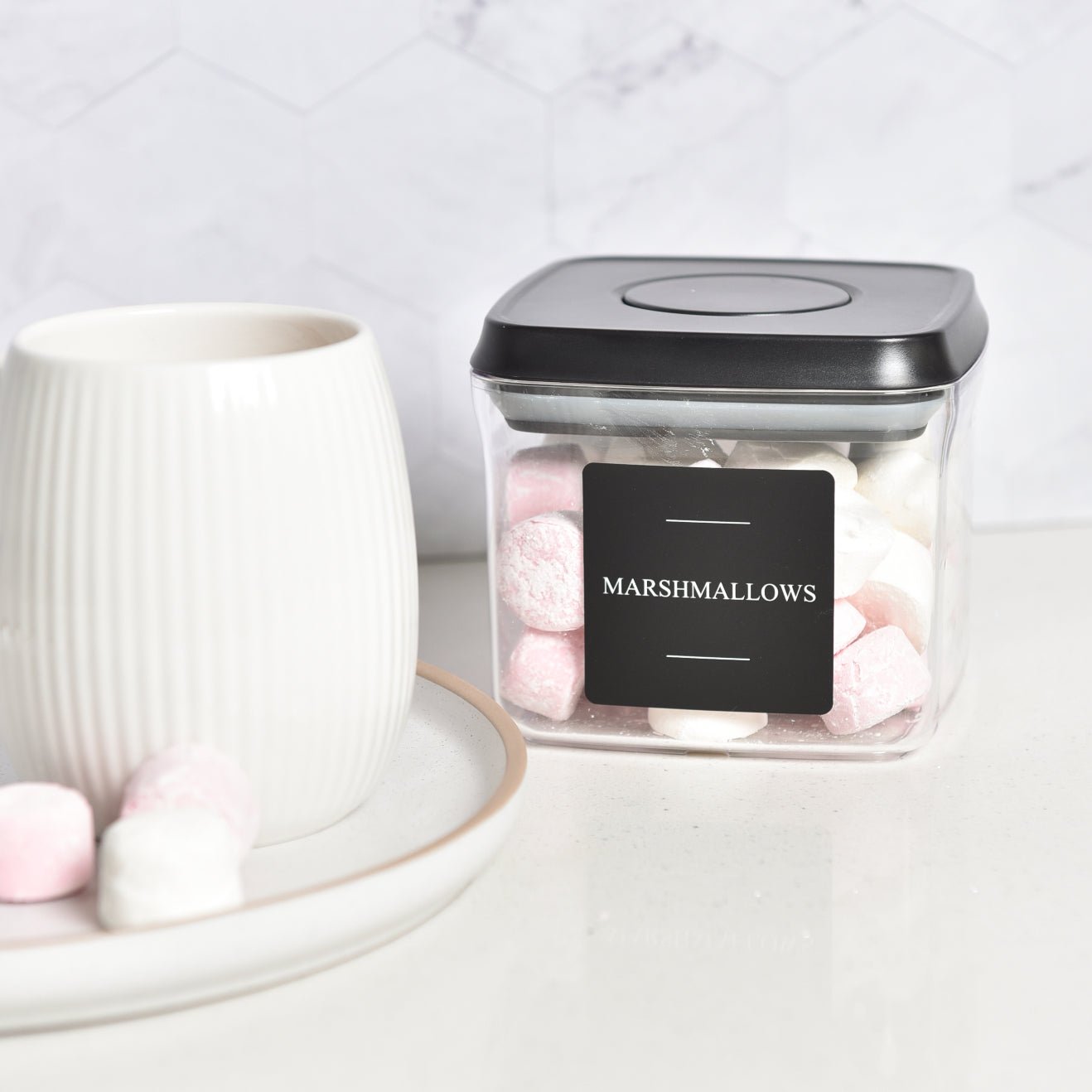 Push Top Pantry Container 850ml - Black Lid