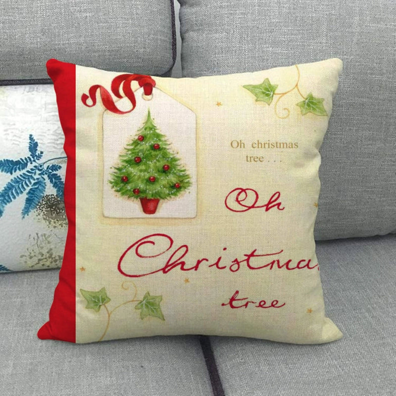 Christmas Casual Cartoon Linen Pillow Cases Couch & Sofa Decor