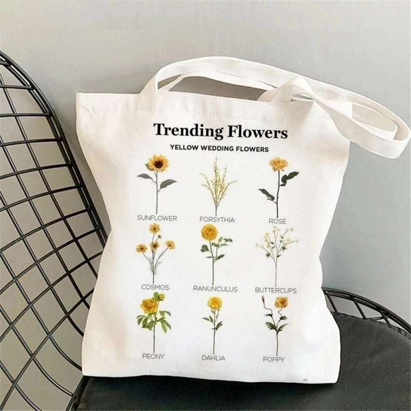 Women's Minimalist Flower Shopping Bags