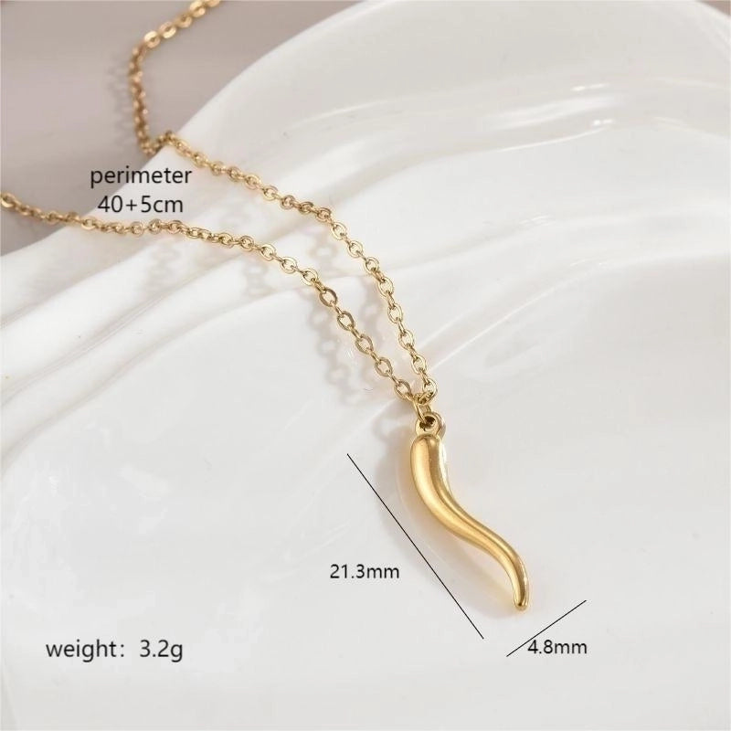 Stainless Steel 18K Gold Plated Minimalist Plating Solid Color Necklace