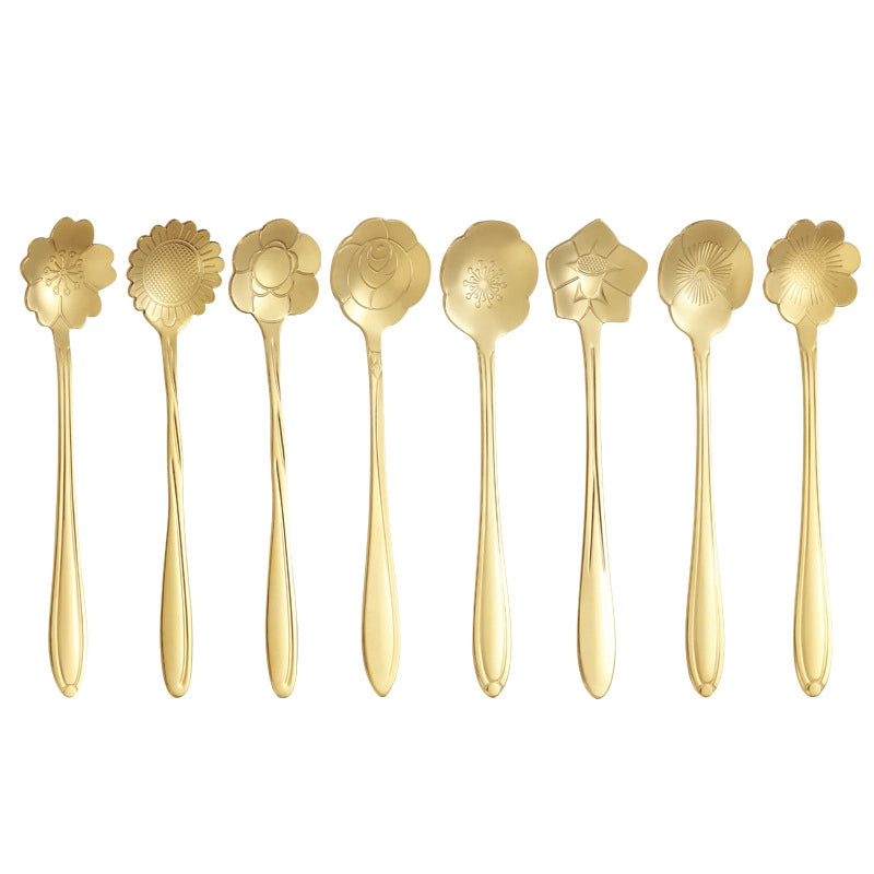 Casual Flower Stainless Steel Spoon