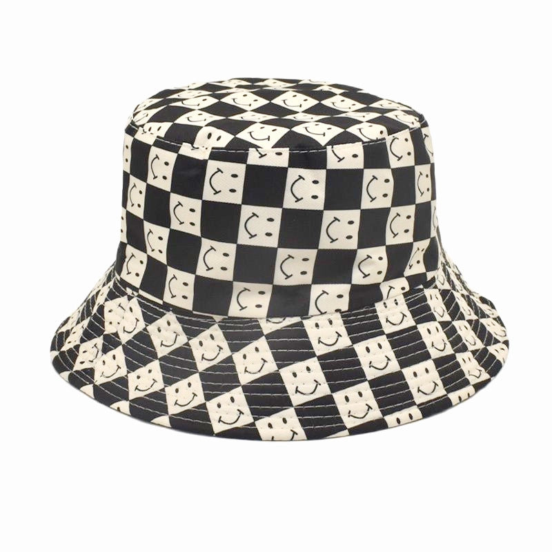 Unisex Fashion Smile Face Wide Eaves Bucket Hat