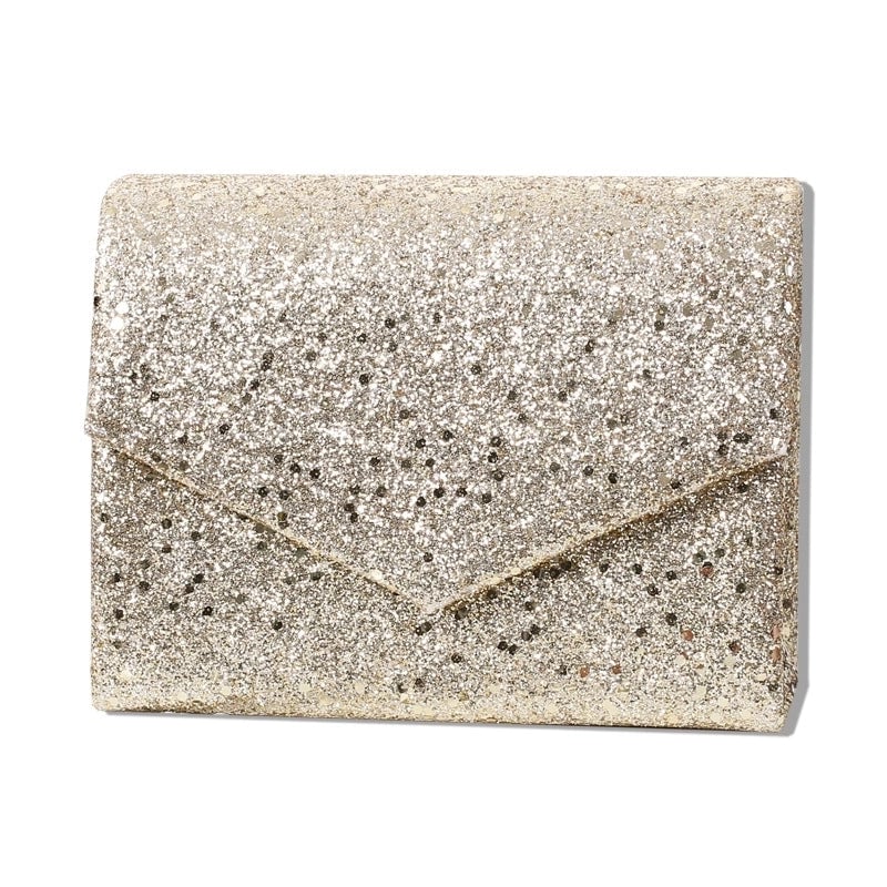 White Black Pink Pu Leather Solid Color Sequins Square Evening Bags