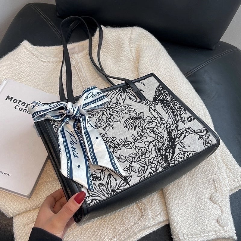 Women's Medium All Seasons Pu Leather Printing Vintage Style Square Zipper Shoulder Bag